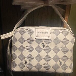 U.S. Polo Assn. Cream and Black Patterned Crossbody Bag